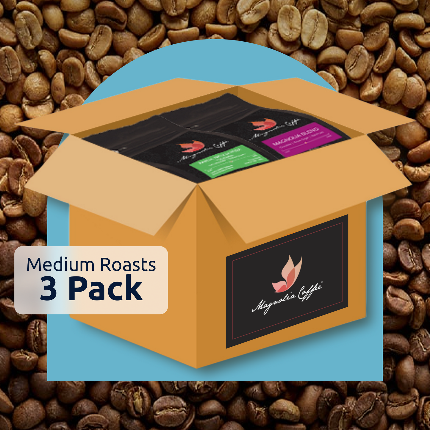 3 Pack Medium Roast Coffee Box - SPECIAL PRICE & FREE SHIPPING
