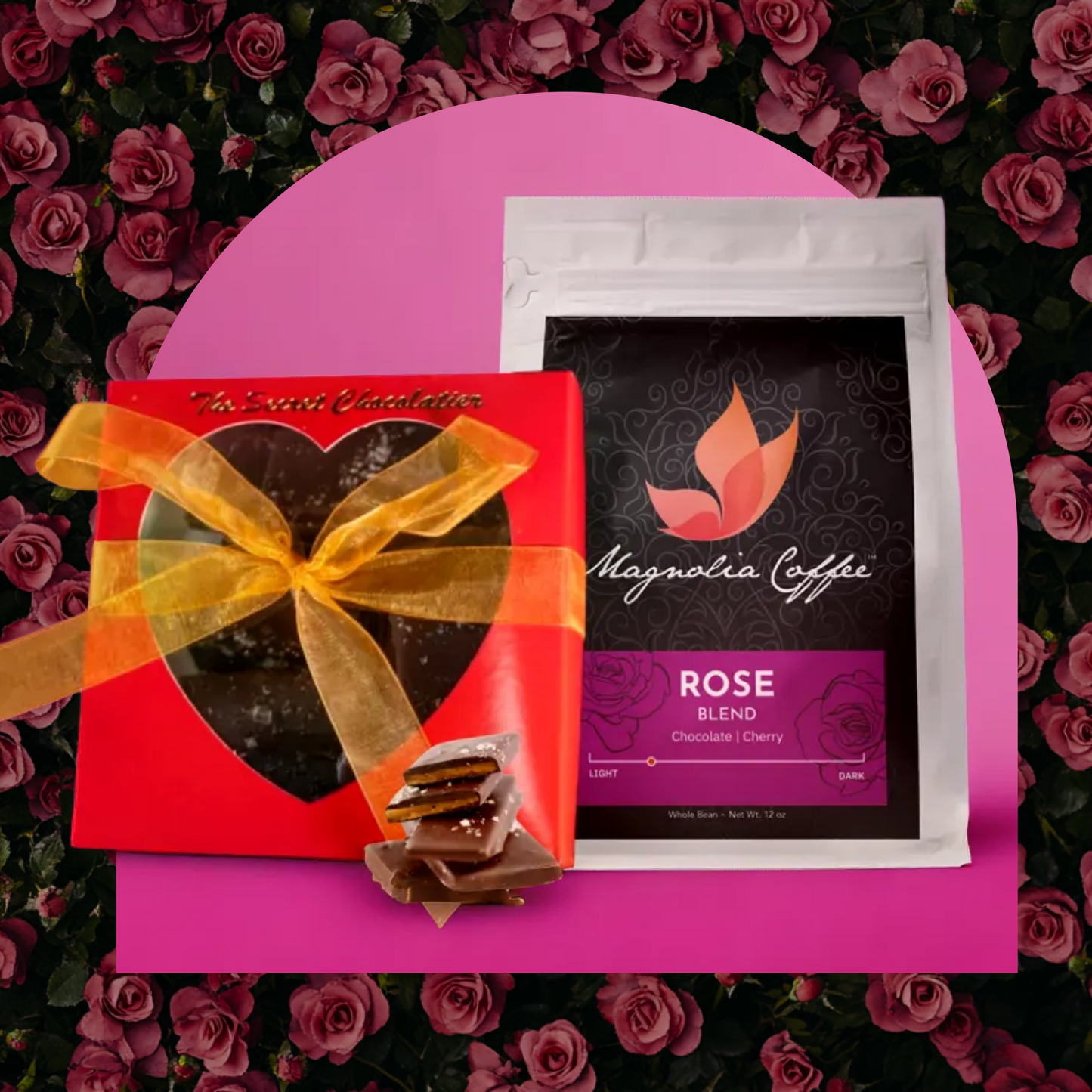 Sweetheart Special Box - Rose Blend 12oz & Sea Salt Chocolate Butter Toffee 16oz