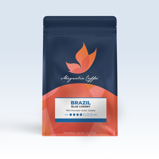 Brazil Blue Cherry coffee bag from Magnolia Coffee Co.