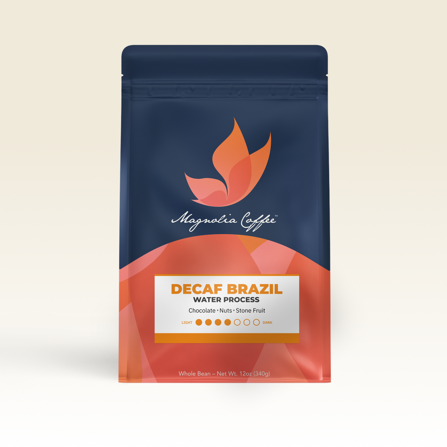 Decaf Brazil coffee bag from Magnolia Coffee Co.
