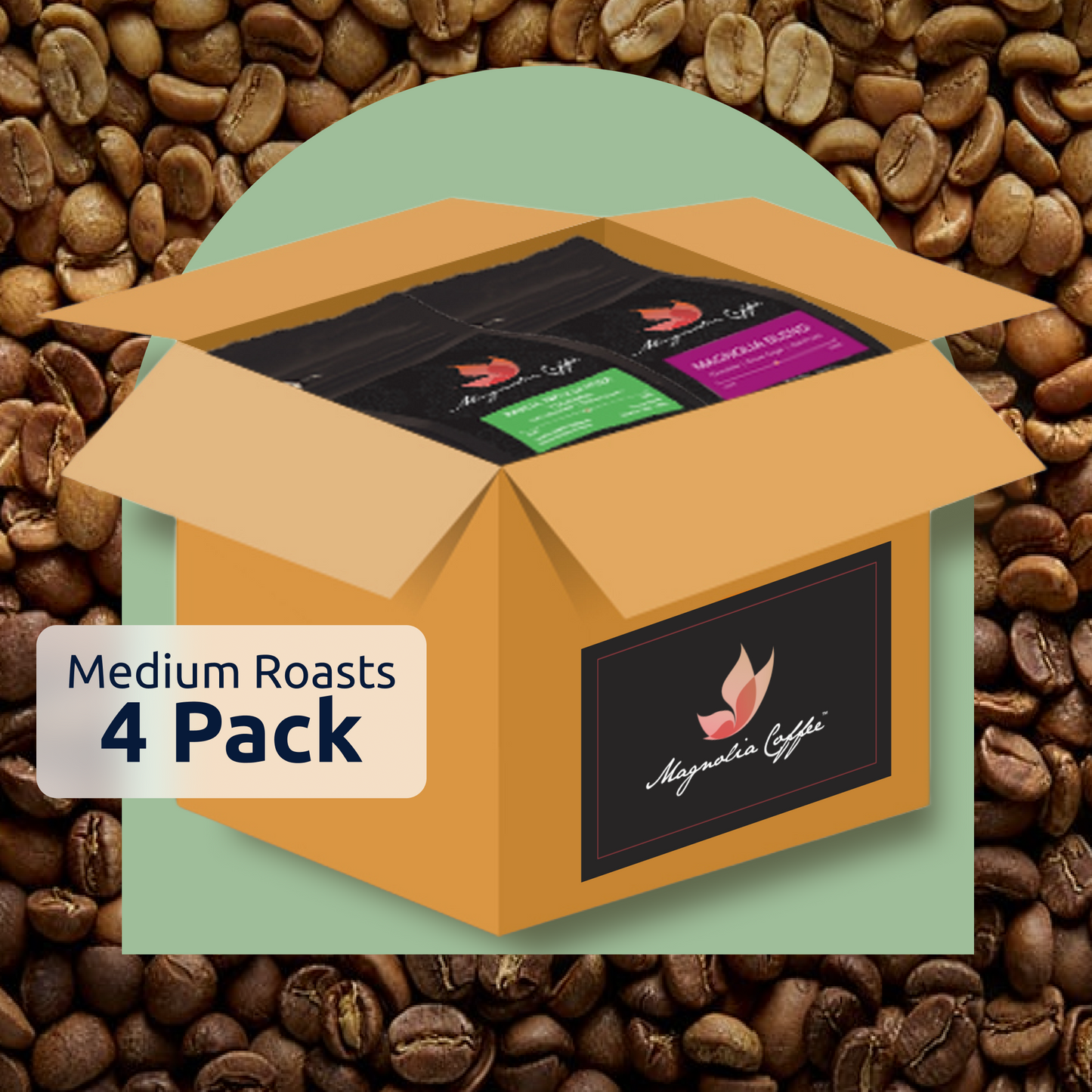 4 Pack Medium Roast WINTER Coffee Box - SPECIAL PRICE & FREE SHIPPING