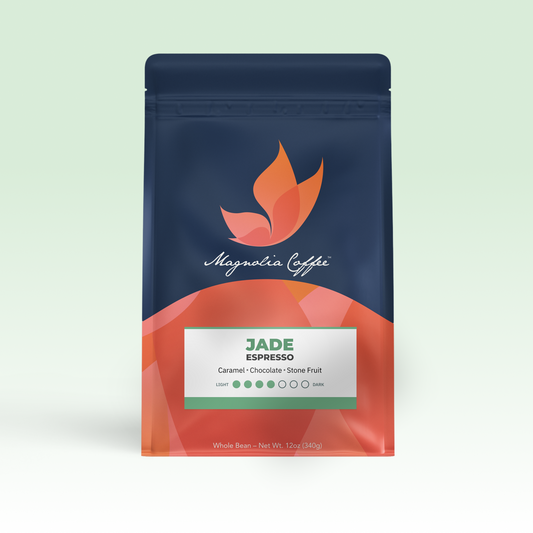 Jade Espresso espresso blend coffee bag from Magnolia Coffee Co.
